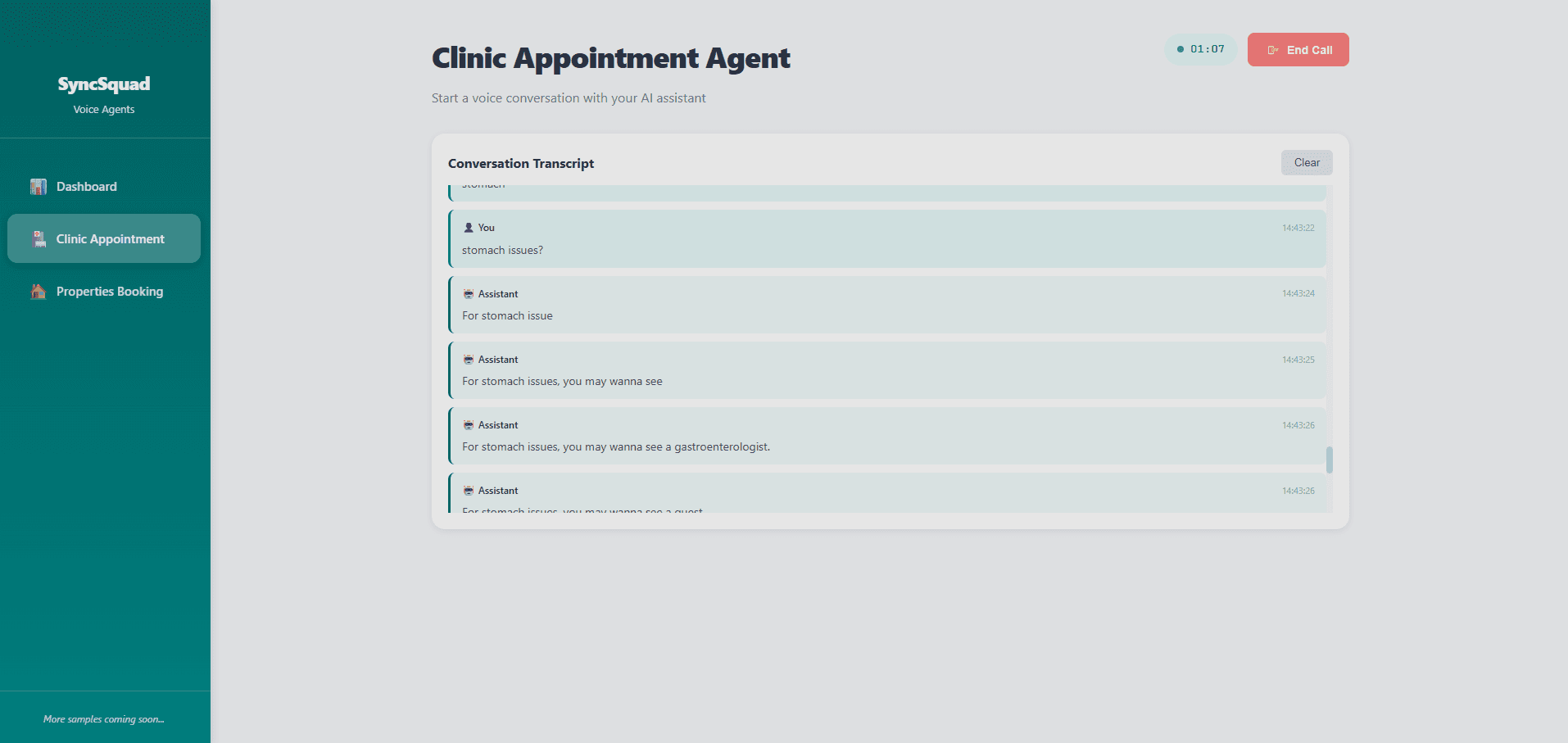 AI Calling Bot - Call Interface